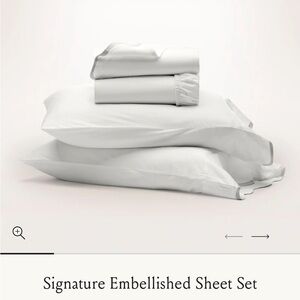 Boll & Branch NEW Signature Embellished Sheet Set King